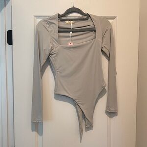 Gray Long Sleeve Bodysuit